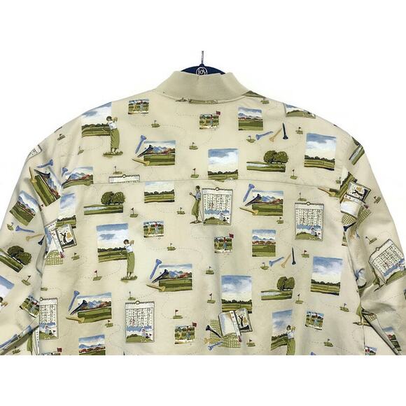 Liz Claiborne LizGolf Zip Up Jacket Women's Size Medium Lined Golf Motif Beige - Picture 4 of 8